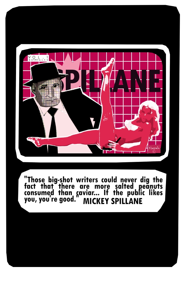 Mickey Spillane, noir, literary trading card